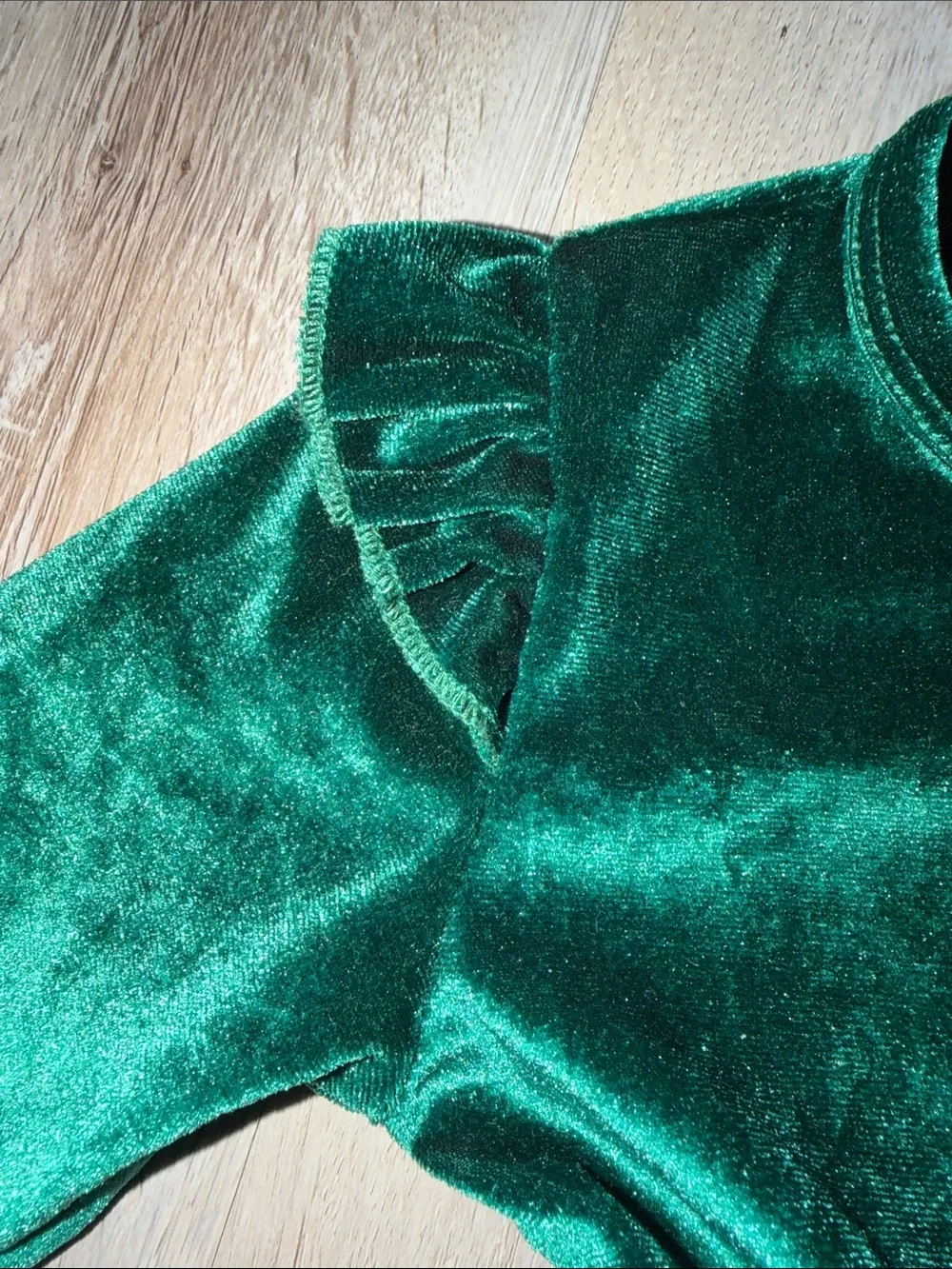 Green Velvet & Tulle Party Dress